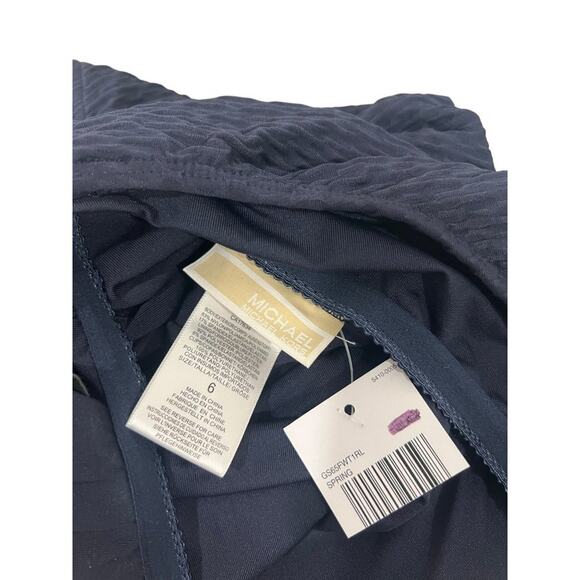 Michael Michael Kors Size 6 One Shoulder Ring Swimsuit Navy Blue NWT - Picture 6 of 7